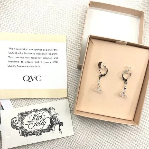 Authentic Kirks Folly Simulated Diamond 925 Sterling Silver Dangle Earrings - Picture 8 of 8